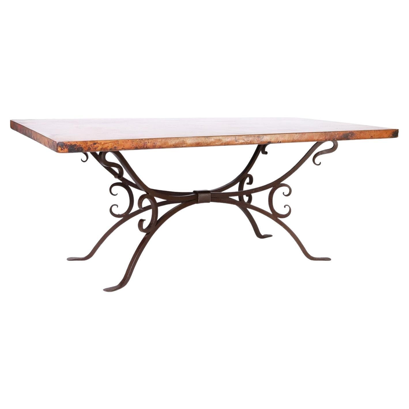 French Oval MarbleTopped Dining Table with Cast Iron Base at 1stDibs
