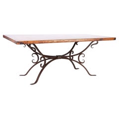 French Copper Top Iron Dining Table