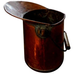 French Copper Watering Pitcher with Brass Trim