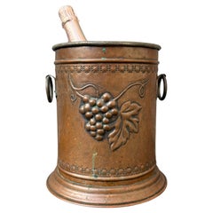 Französischer Weinkühler aus Kupfer von Lelebard, Volkskunst der Jahrhundertmitte, 1930-1960