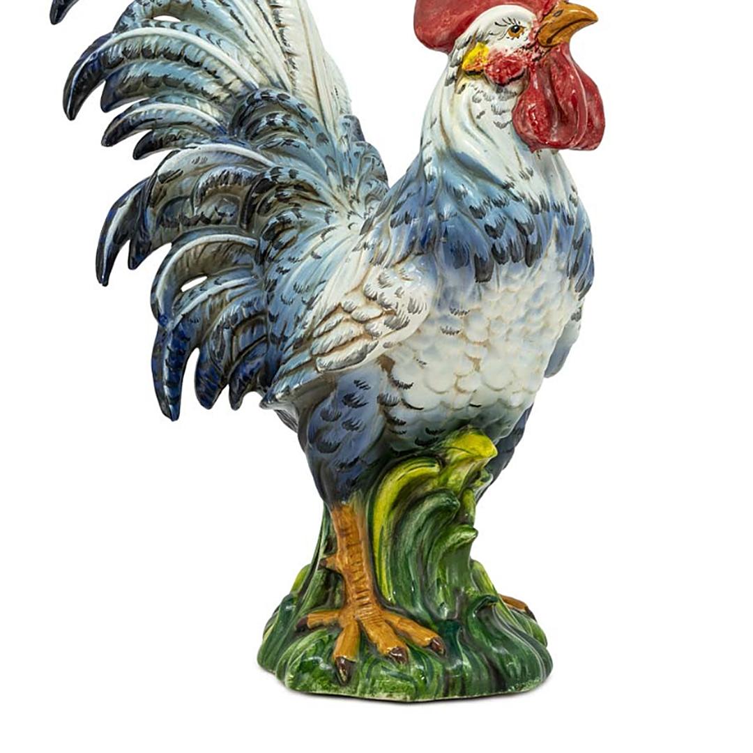 Italian French Coq Sculpture in Ceramic For Sale