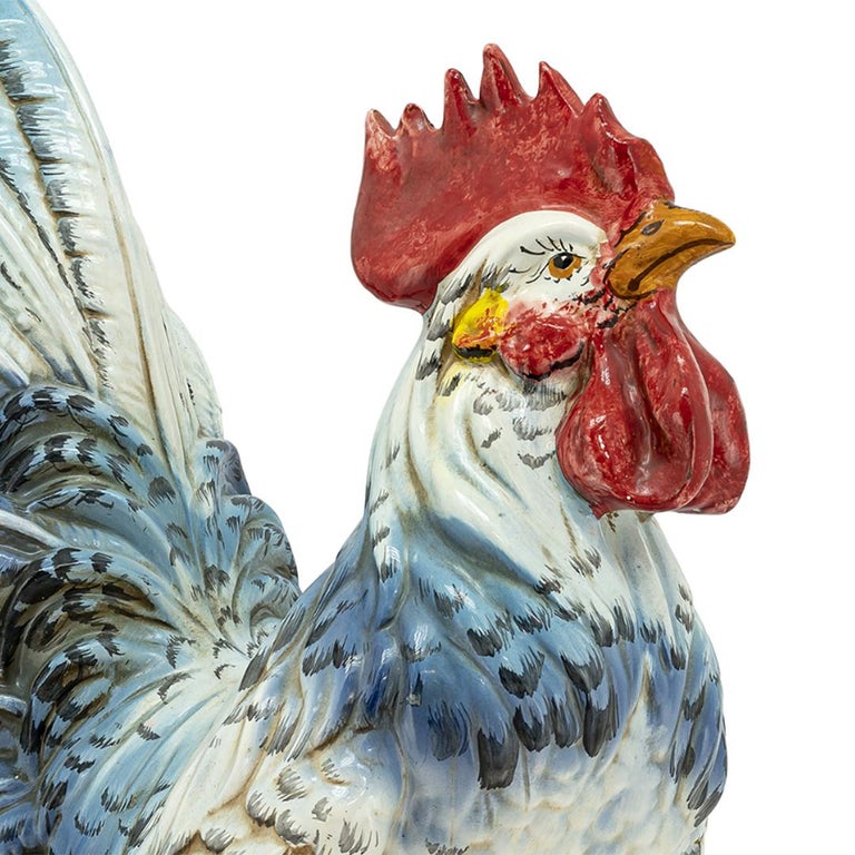 Figurine Vintage Coq En Céramique – Déco Ferme Peinte à La Main