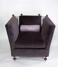 Tuxedo english Knole  Armchair with bronze Legs