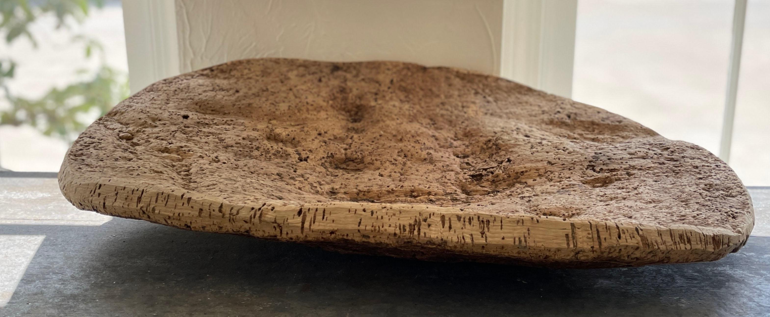 Mid-Century Modern French Cork Oval Tray Bowl For Sale