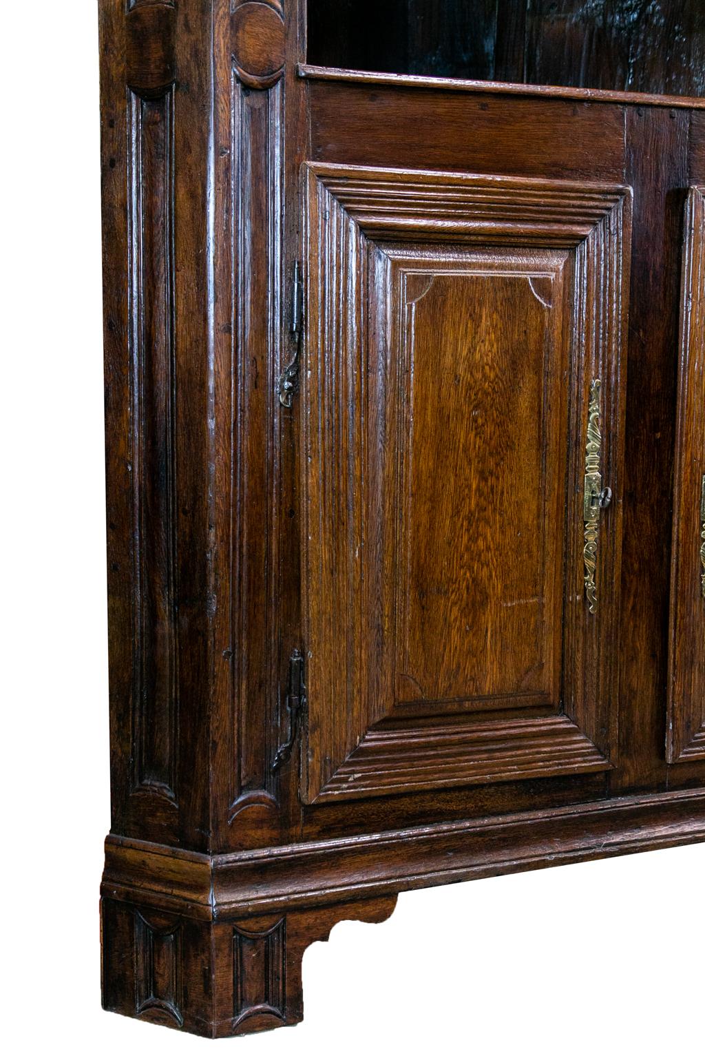 Hand-Carved French Corner Cupboard For Sale