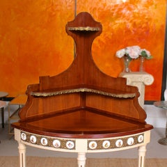 French Corner Table Painted Mahogany Brass