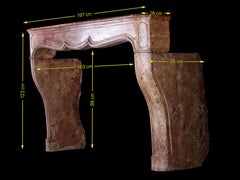 French Cosiness Classic Louis XIV Rose Stone Fireplace Surround