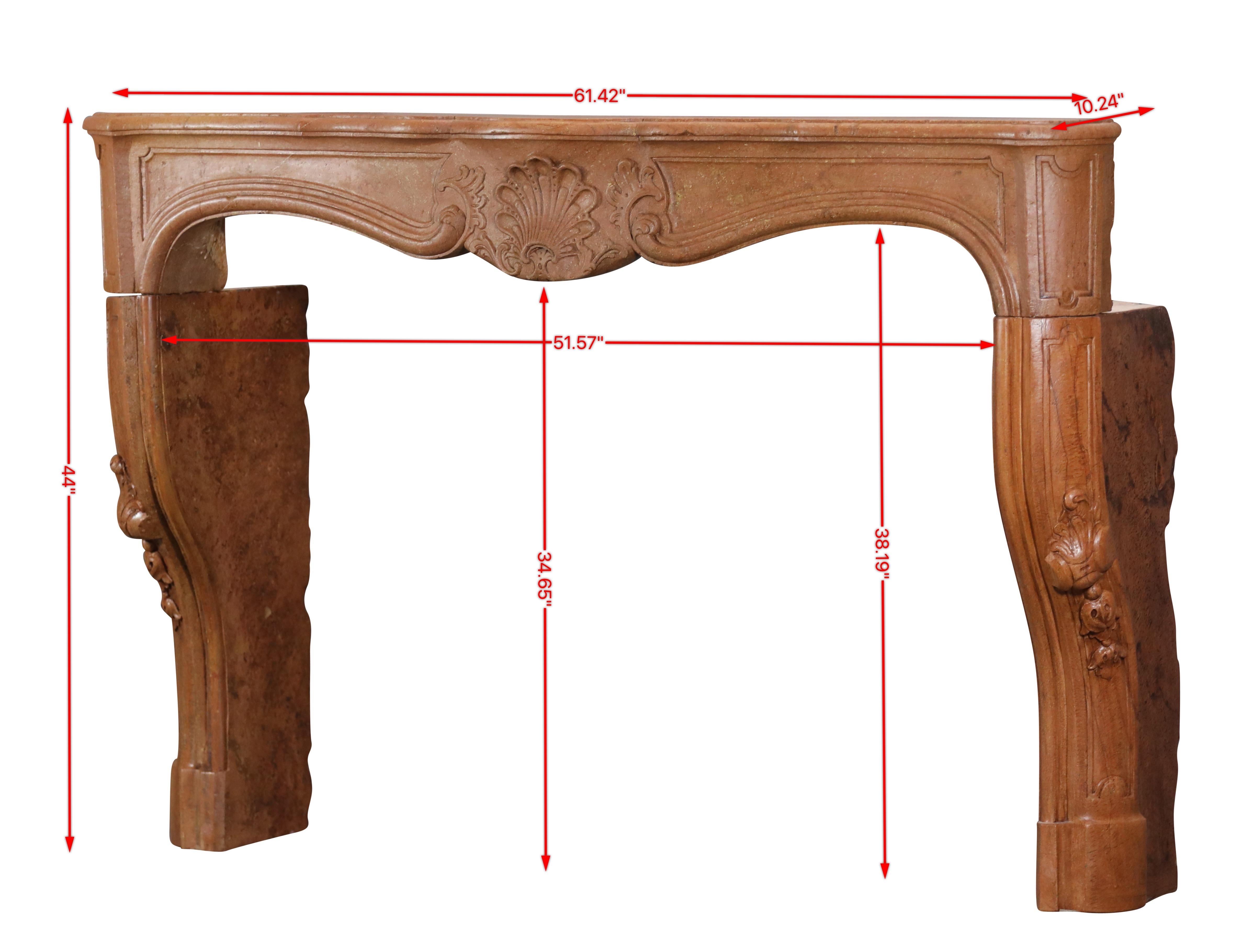 Original French cozy look authentic stone fireplace surround with fine and deep sculptural work from the 18th century period.
Beautiful and original marriage of the stone elements with some patina.
Rich regency eye-catcher.
Measurements:
156 cm