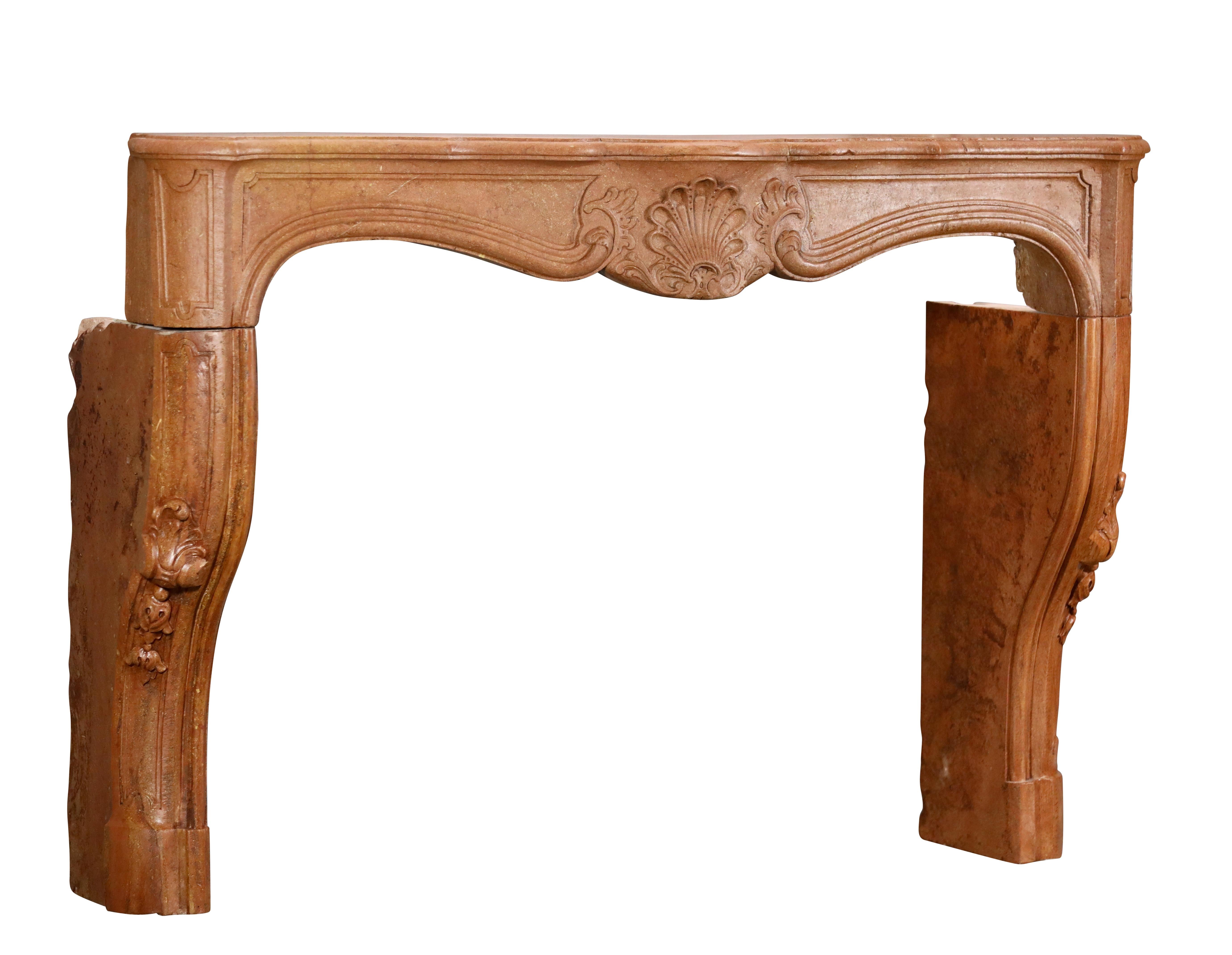 Hand-Carved French Cosiness Lifestyle Eye-Catching Antique Stone Fireplace Surround Elements For Sale