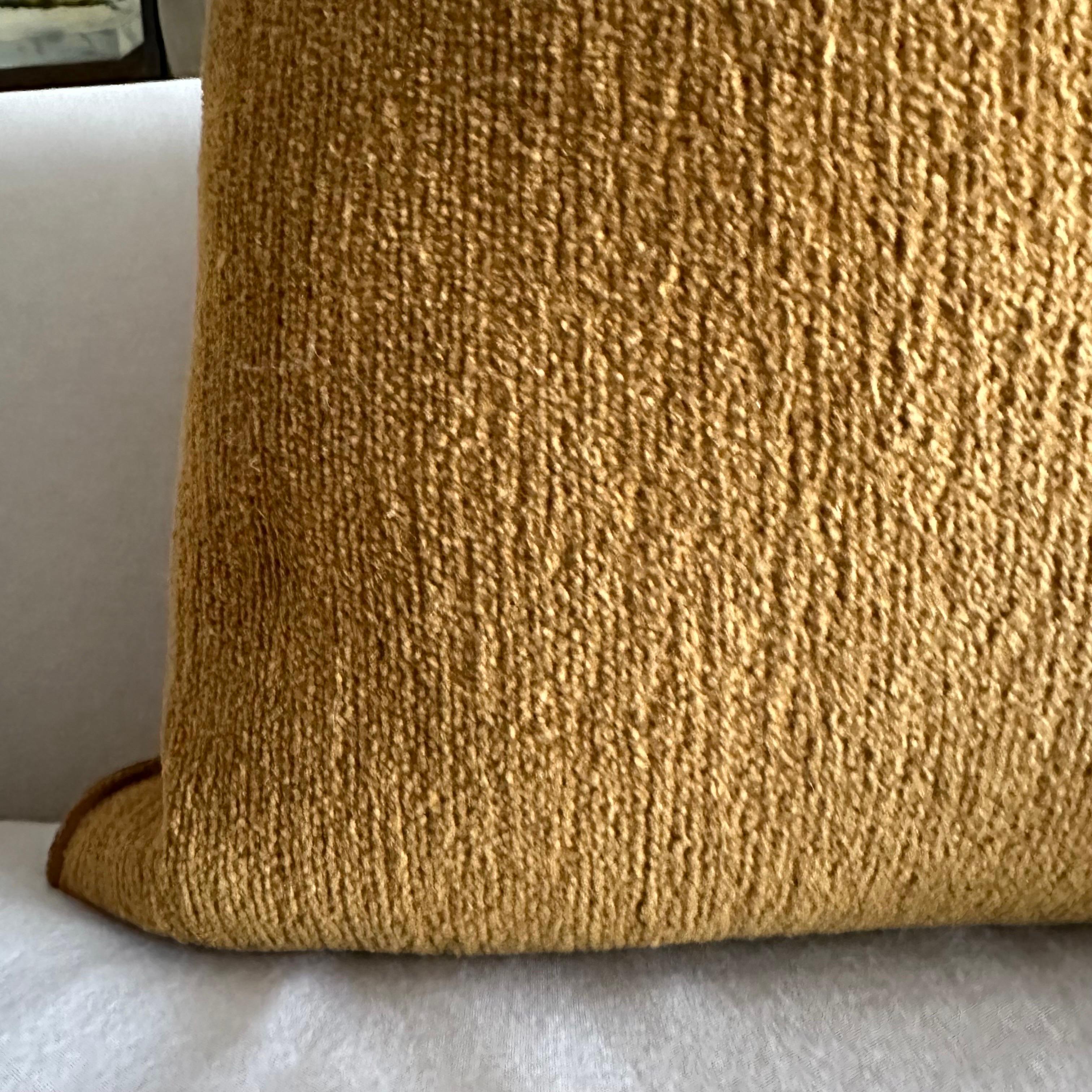 French Cotton Chenille Pillow with Down Insert In New Condition For Sale In Brea, CA