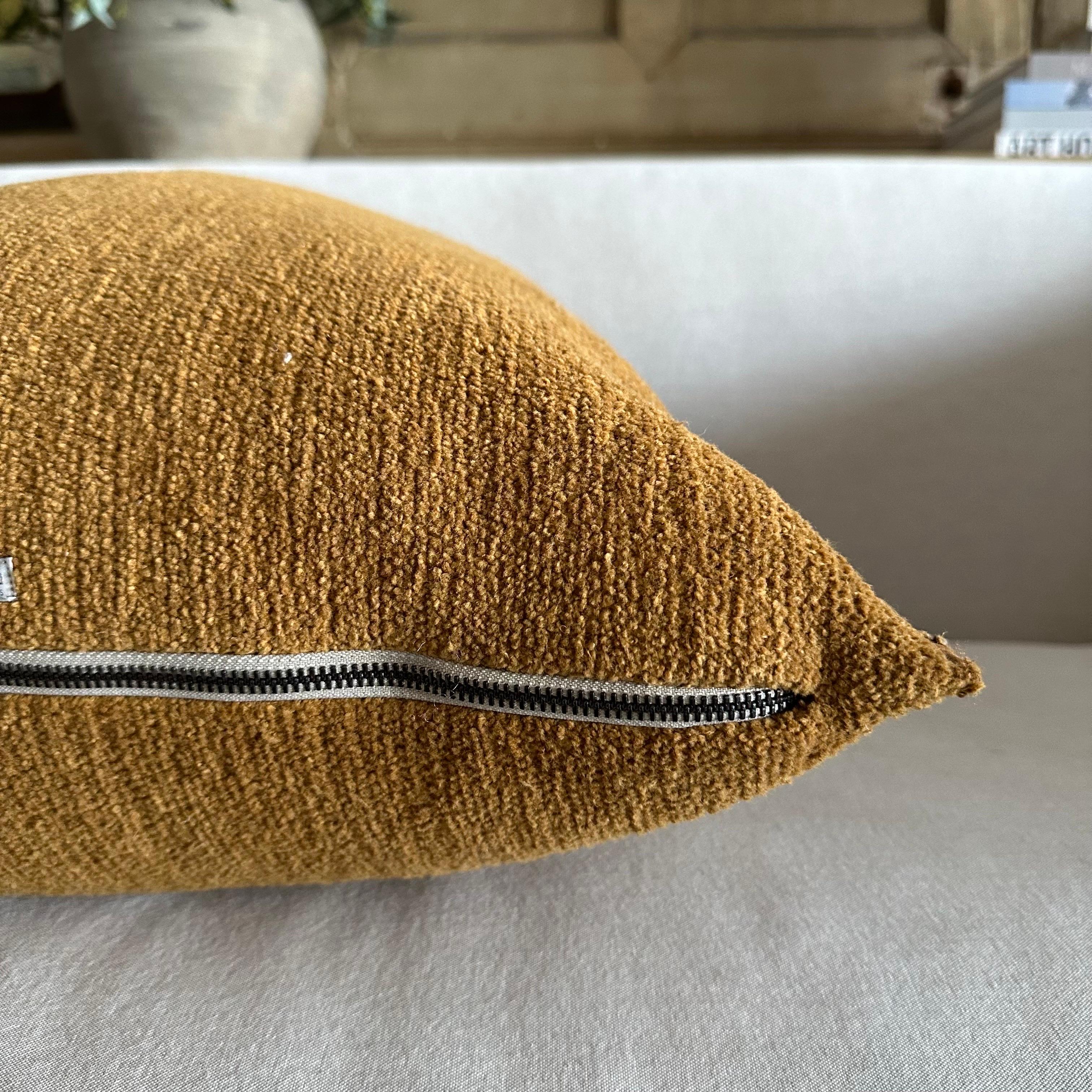 Contemporary French Cotton Chenille Pillow with Down Insert For Sale