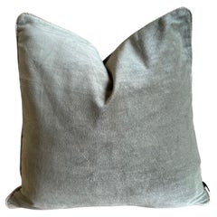 French Cotton Velvet Lumbar Pillow with Jute Trim