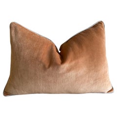 French Cotton Velvet Lumbar Pillow with Jute Trim