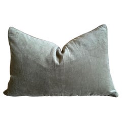 French Cotton Velvet Lumbar Pillow with Jute Trim