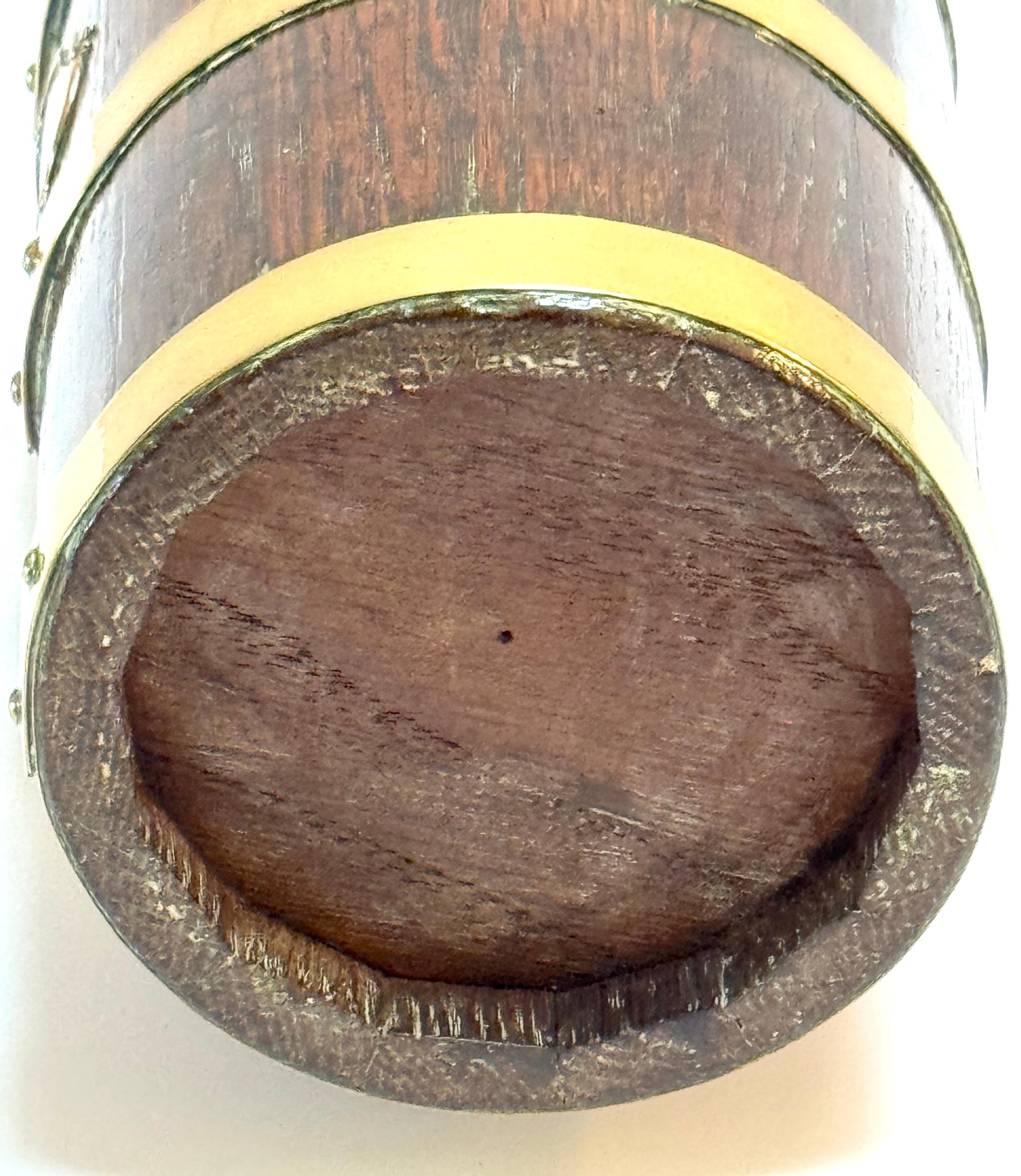 French Counes Derby Marquot Vichy Brass-Bound Walnut Bottle Form Box For Sale 6