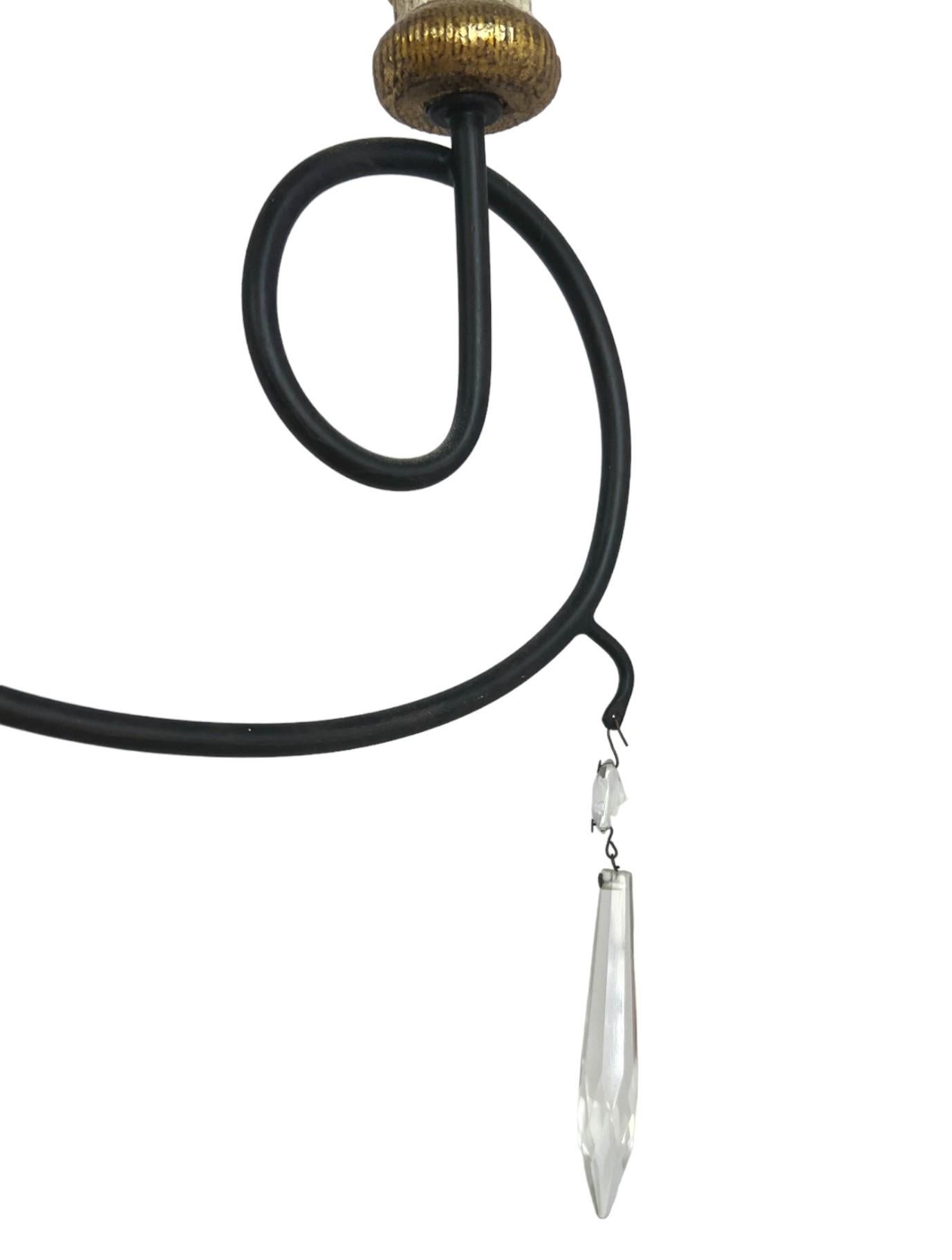 Lustre à 10 lumières en bois sculpté et fer forgé de style campagne française en vente 5