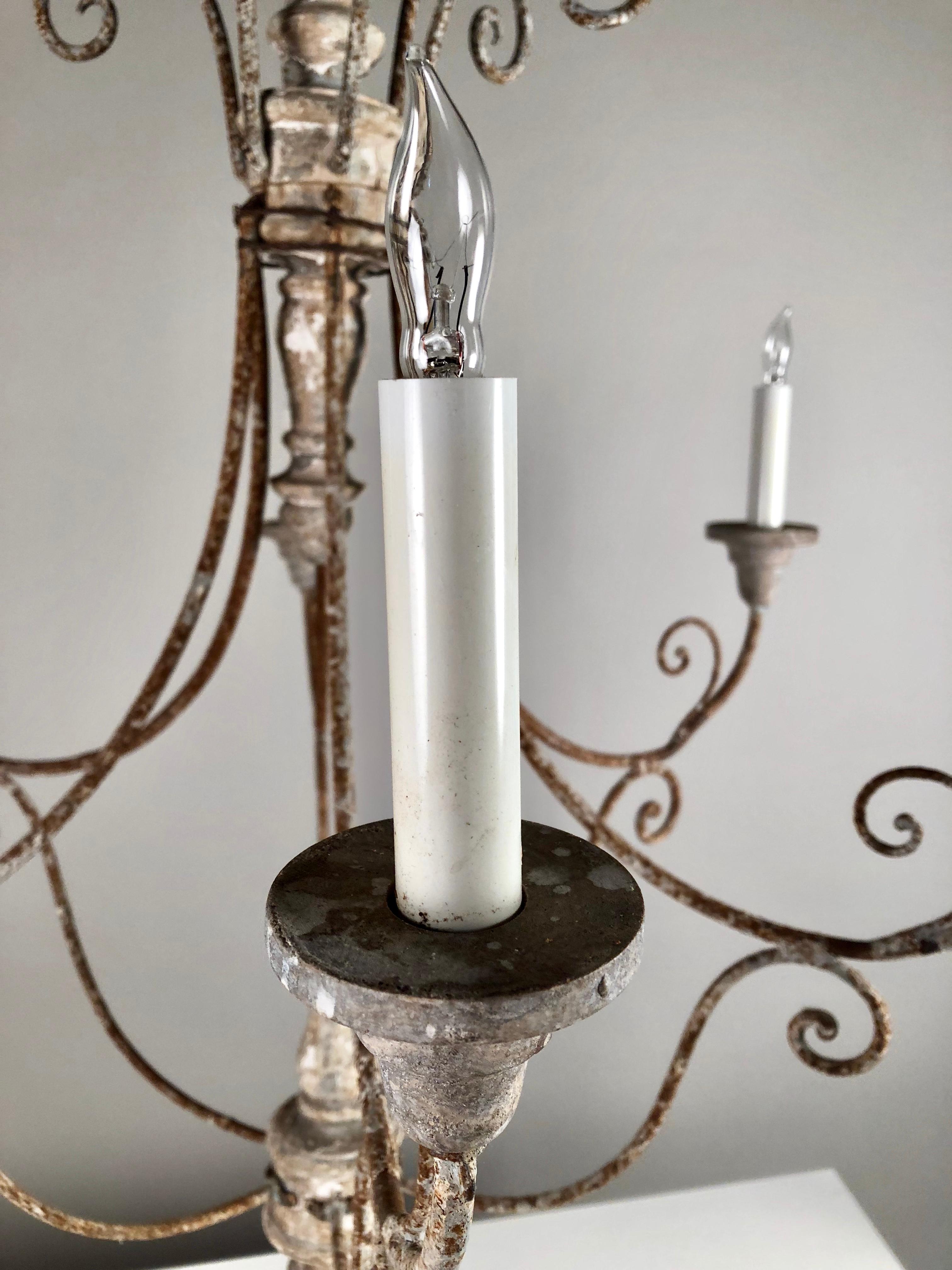 French Provincial French Country 6-Arm Chandelier