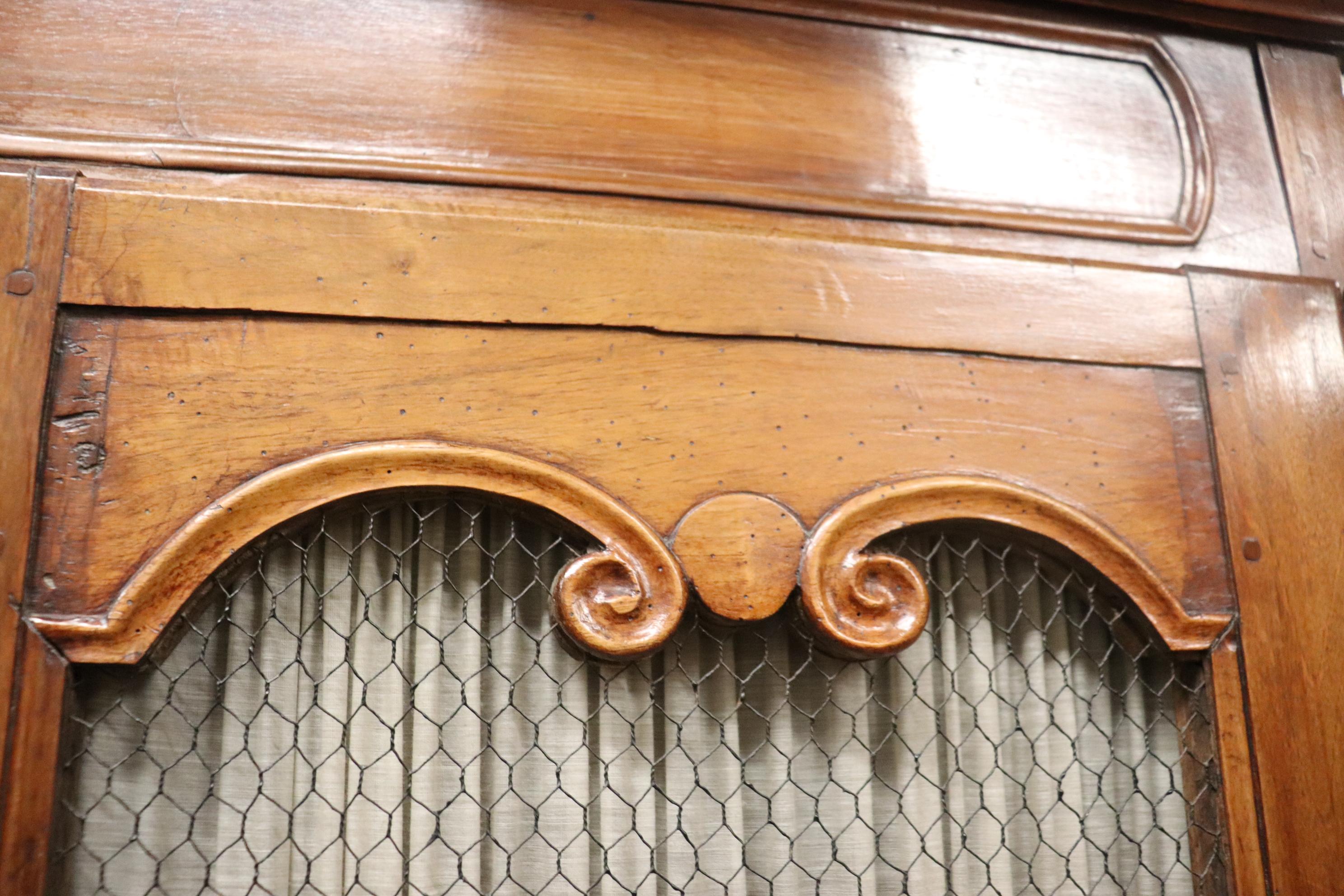 French Country Antique 1790s Era Armoire with Mesh Doors 2