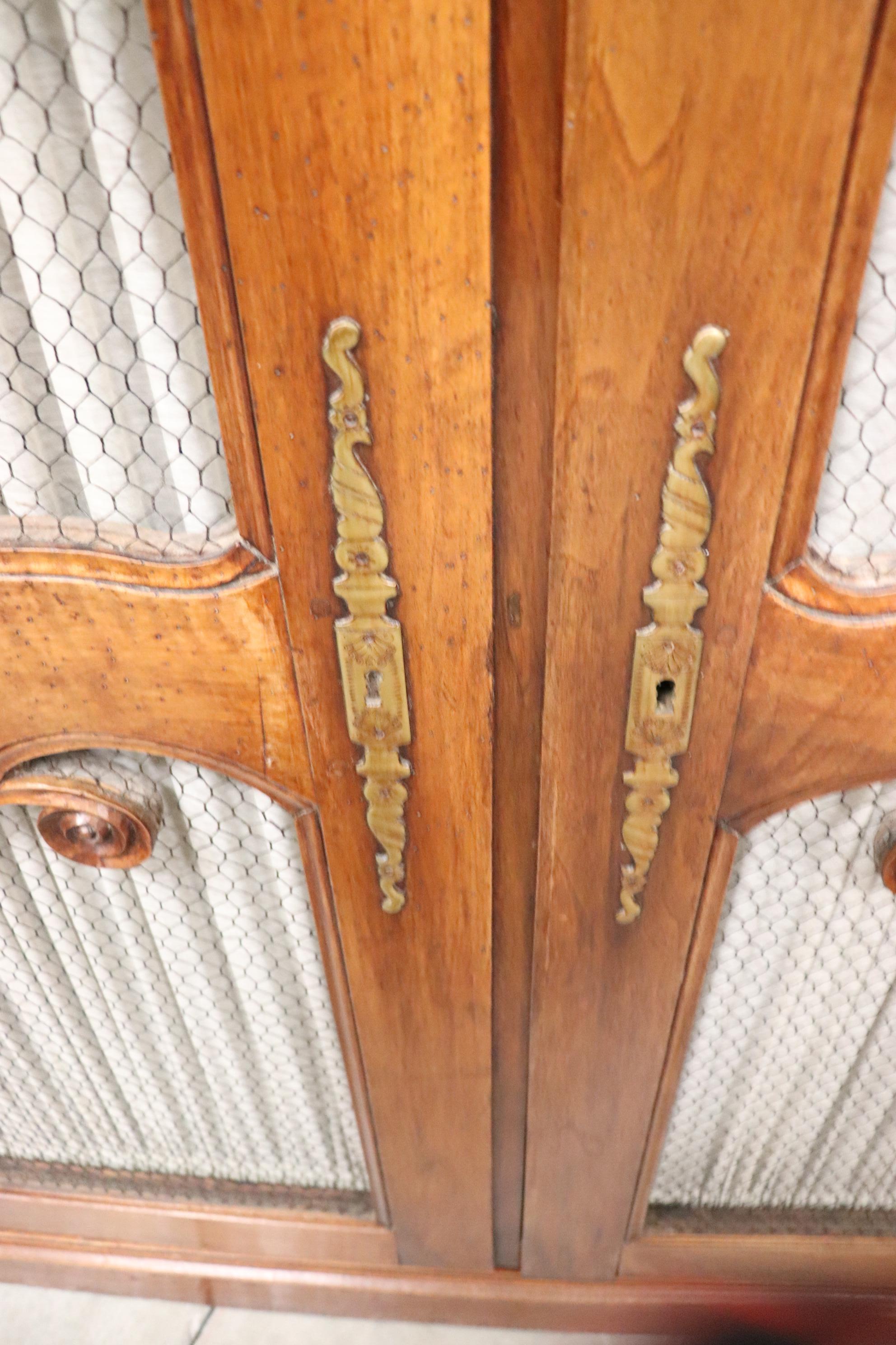 French Country Antique 1790s Era Armoire with Mesh Doors 3