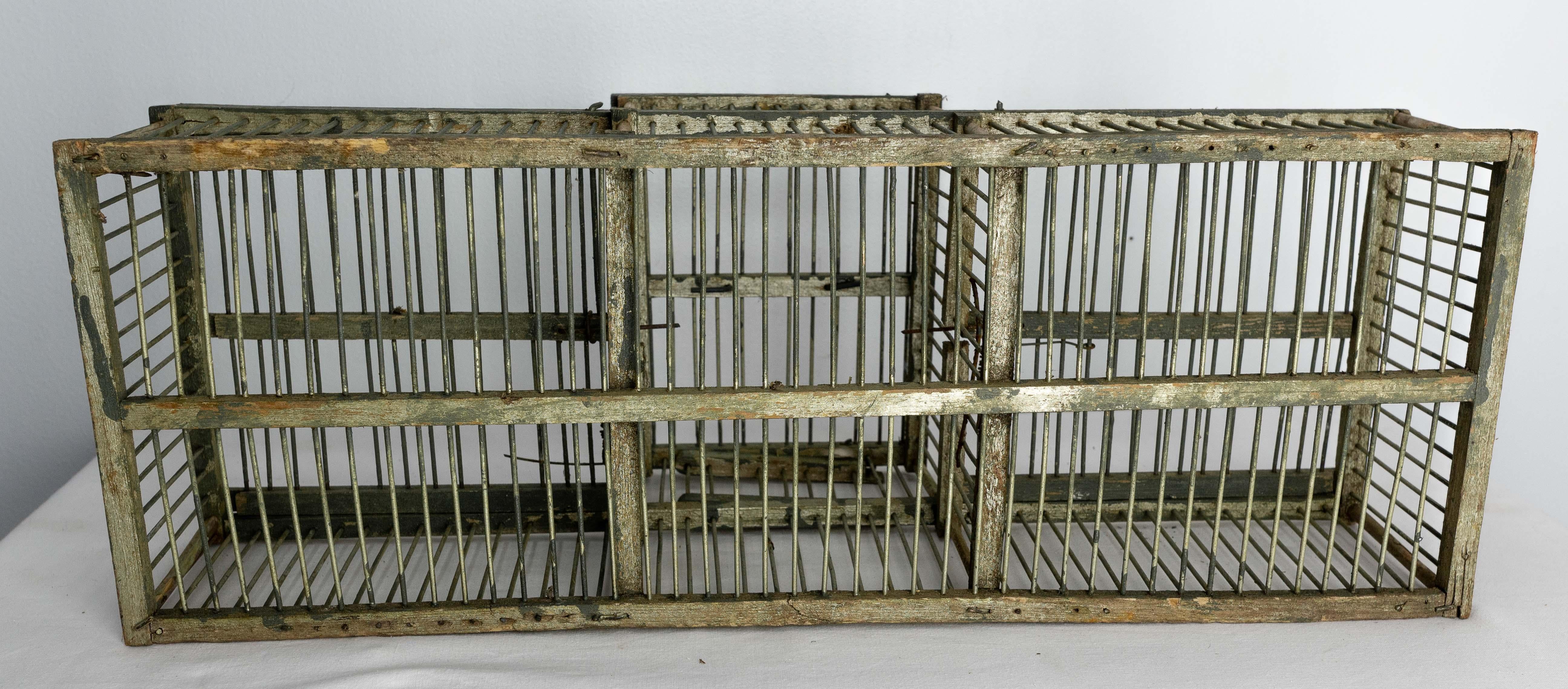 French Country Antique Beech & Iron Bird Cage, circa 1900 For Sale 5
