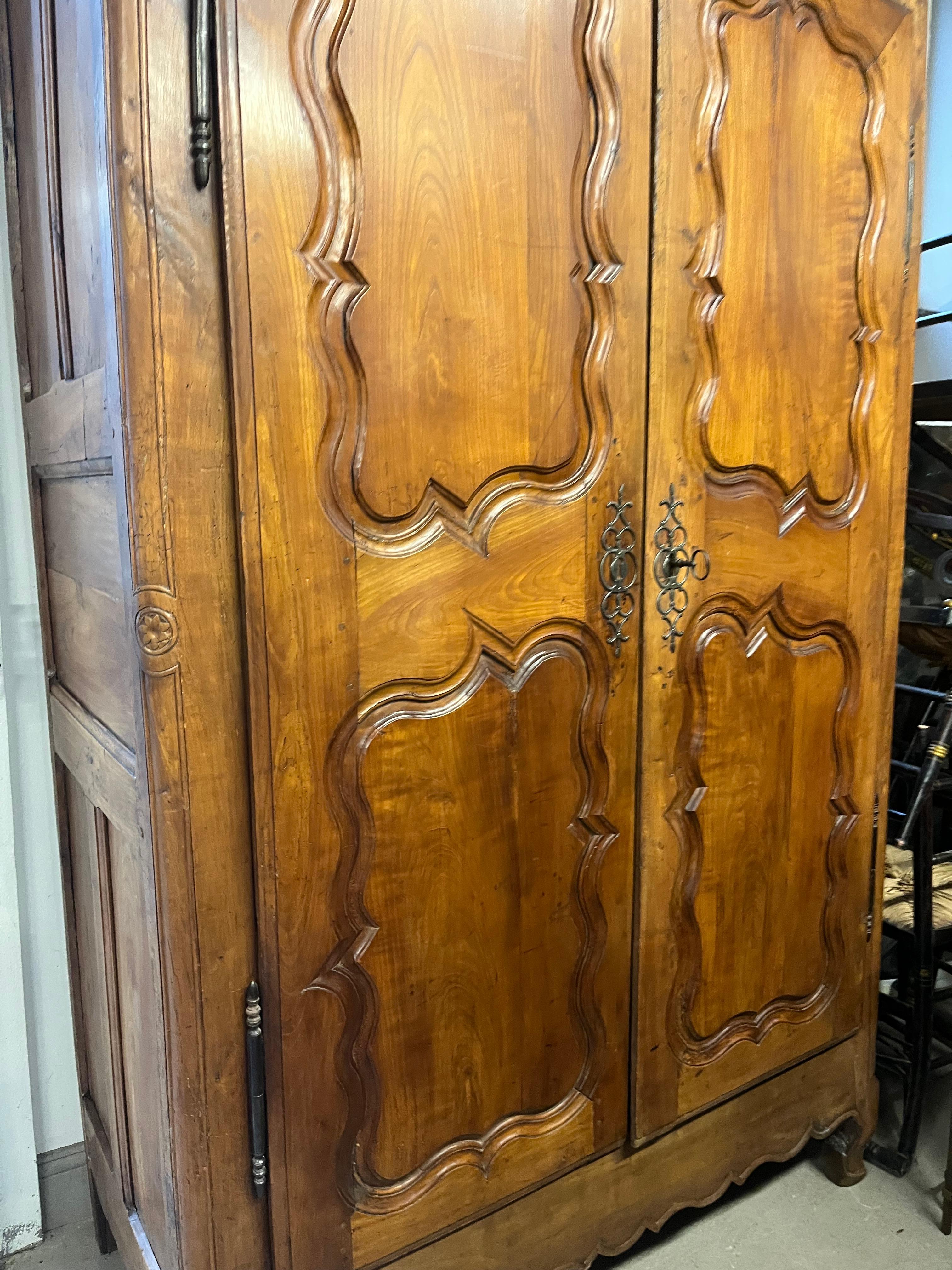 French Country Armoire In Cherry, C. 1790 For Sale 8