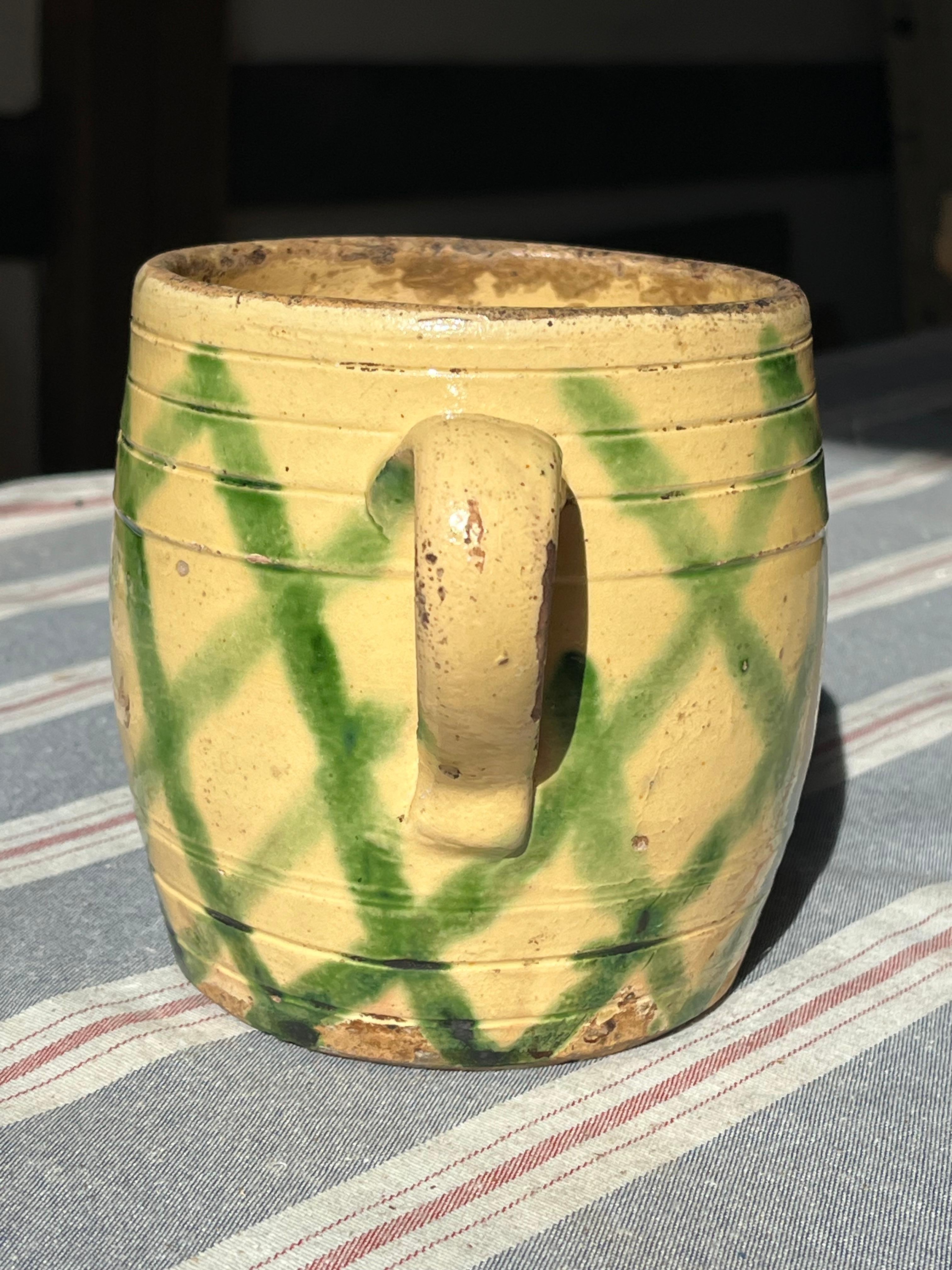 Smaltato Vaso a forma di barile French Country, Jaspe