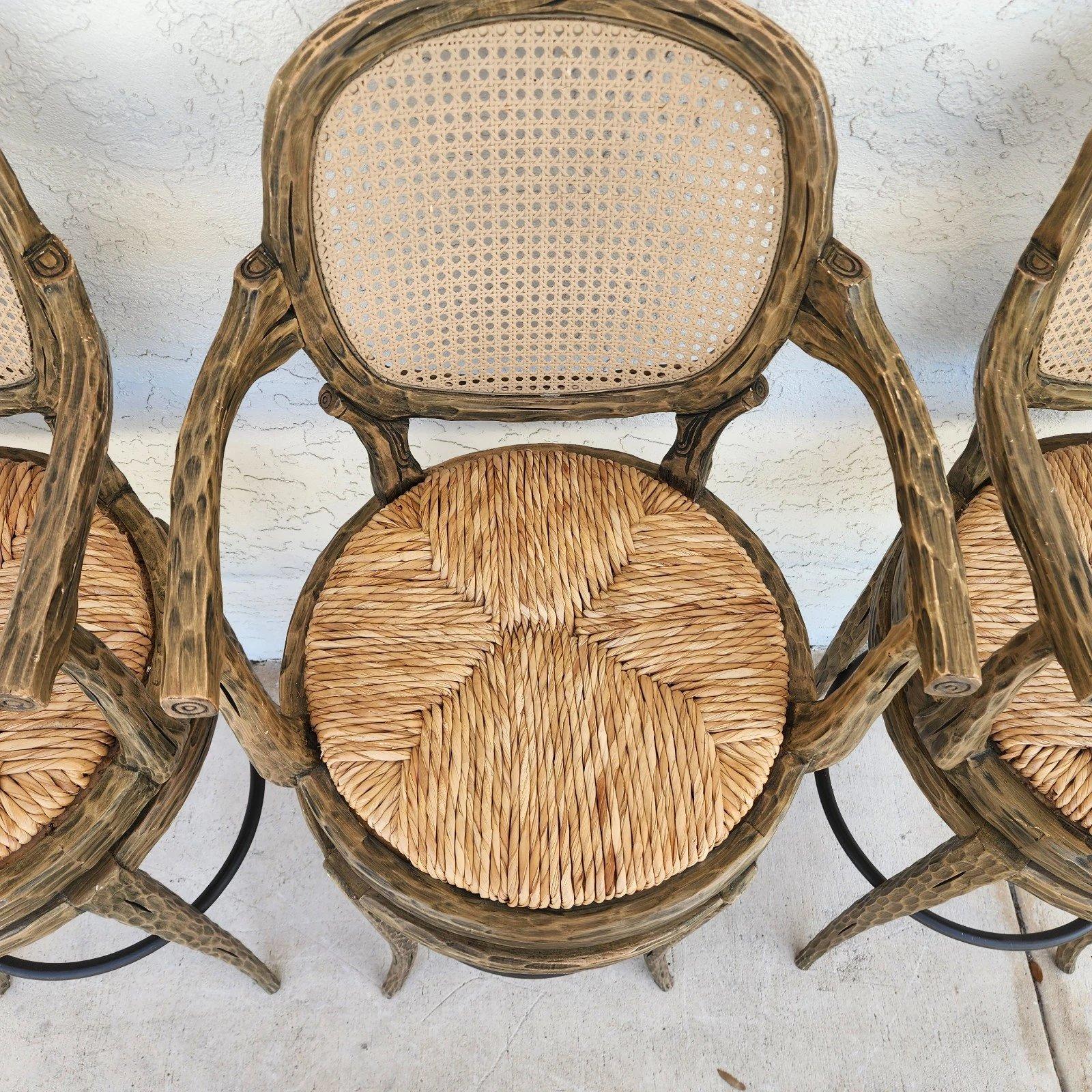 Tabourets de bar Faux Bois pivotants Lot de 3 en vente 5