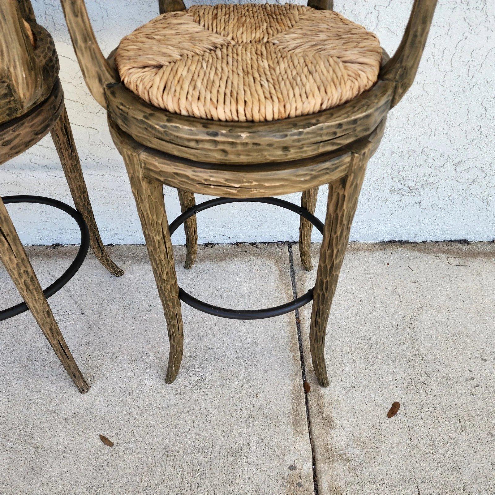 Tabourets de bar Faux Bois pivotants Lot de 3 en vente 1