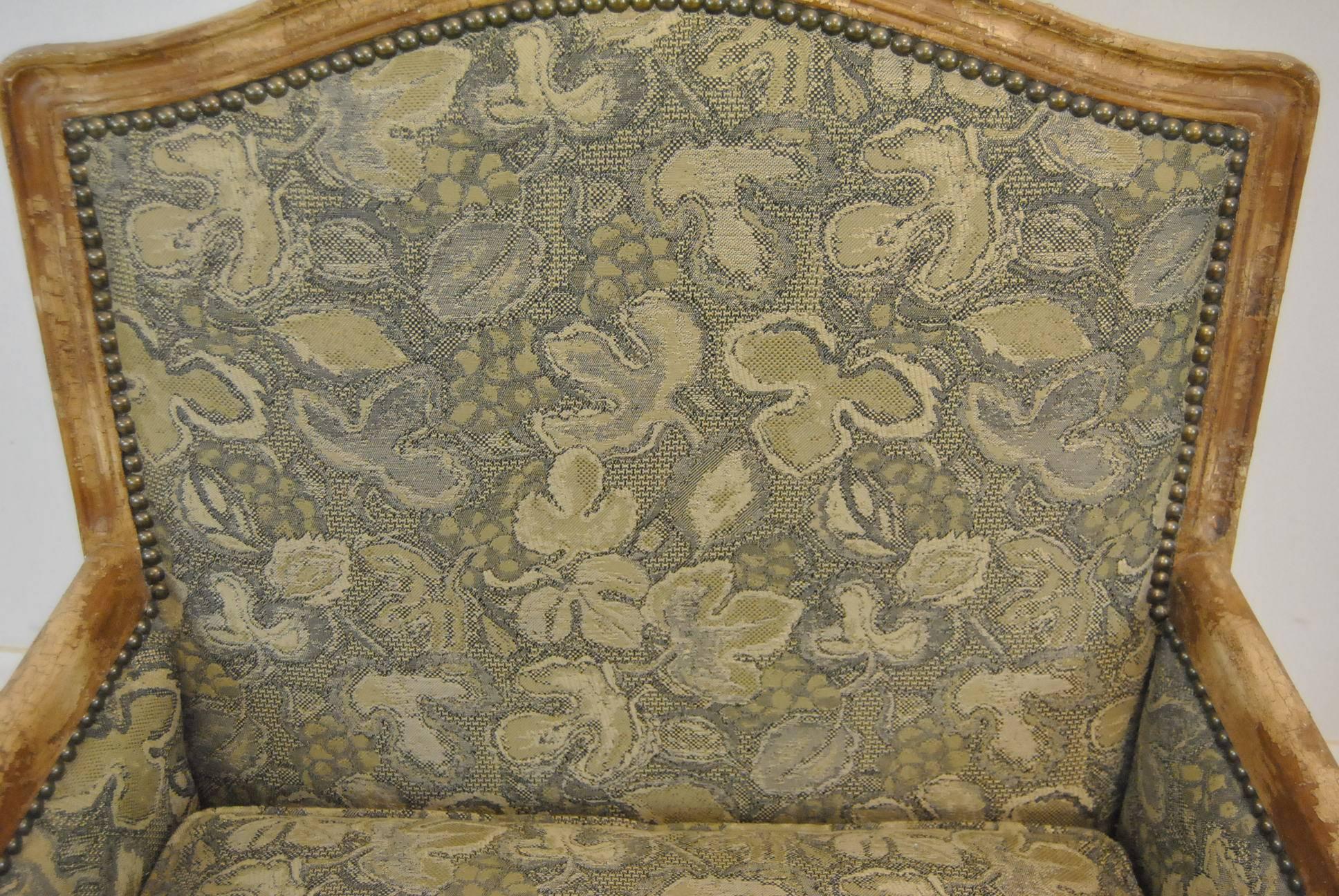 French Country Bergere Style Armchair by Isenhour Furniture In Good Condition In Toledo, OH
