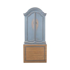 French Country Blue Painted Secretary
