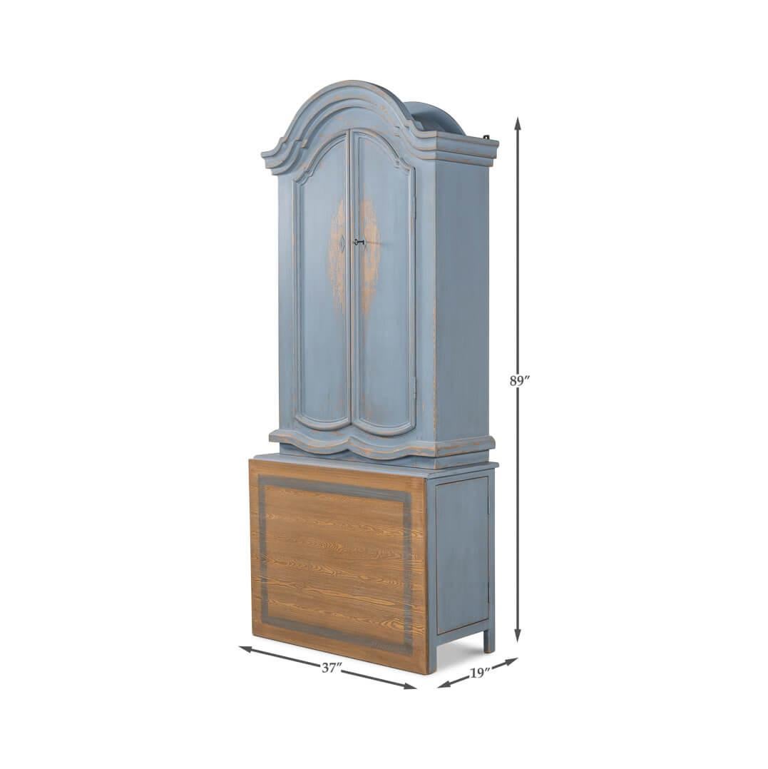 French Country Blue Painted Secretary 1