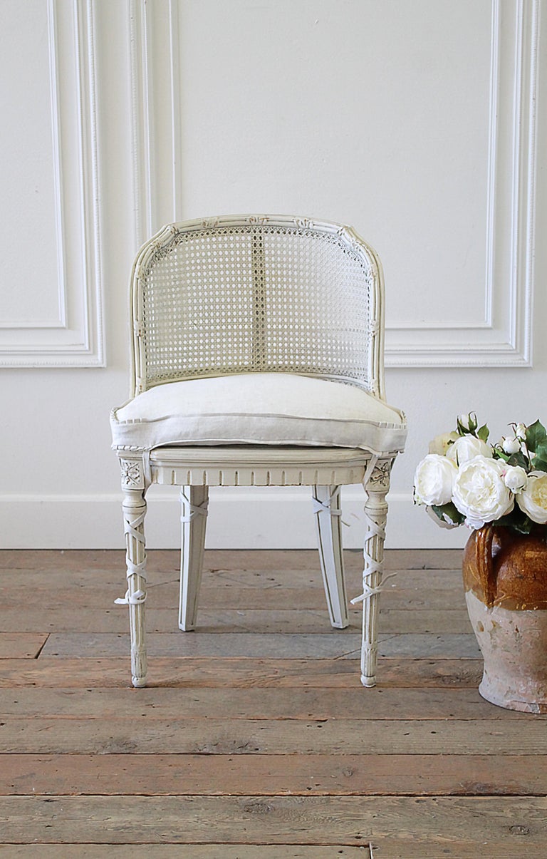 French Country Cane Back Vanity Chair at 1stDibs