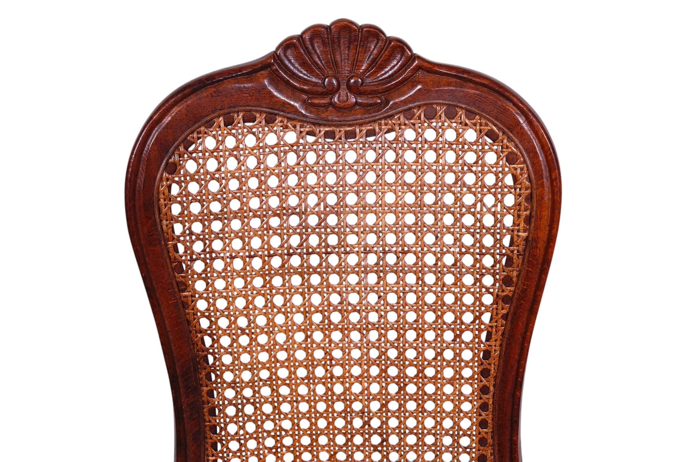 Upholstery French Country Caned Dining Chairs - Set 6 For Sale