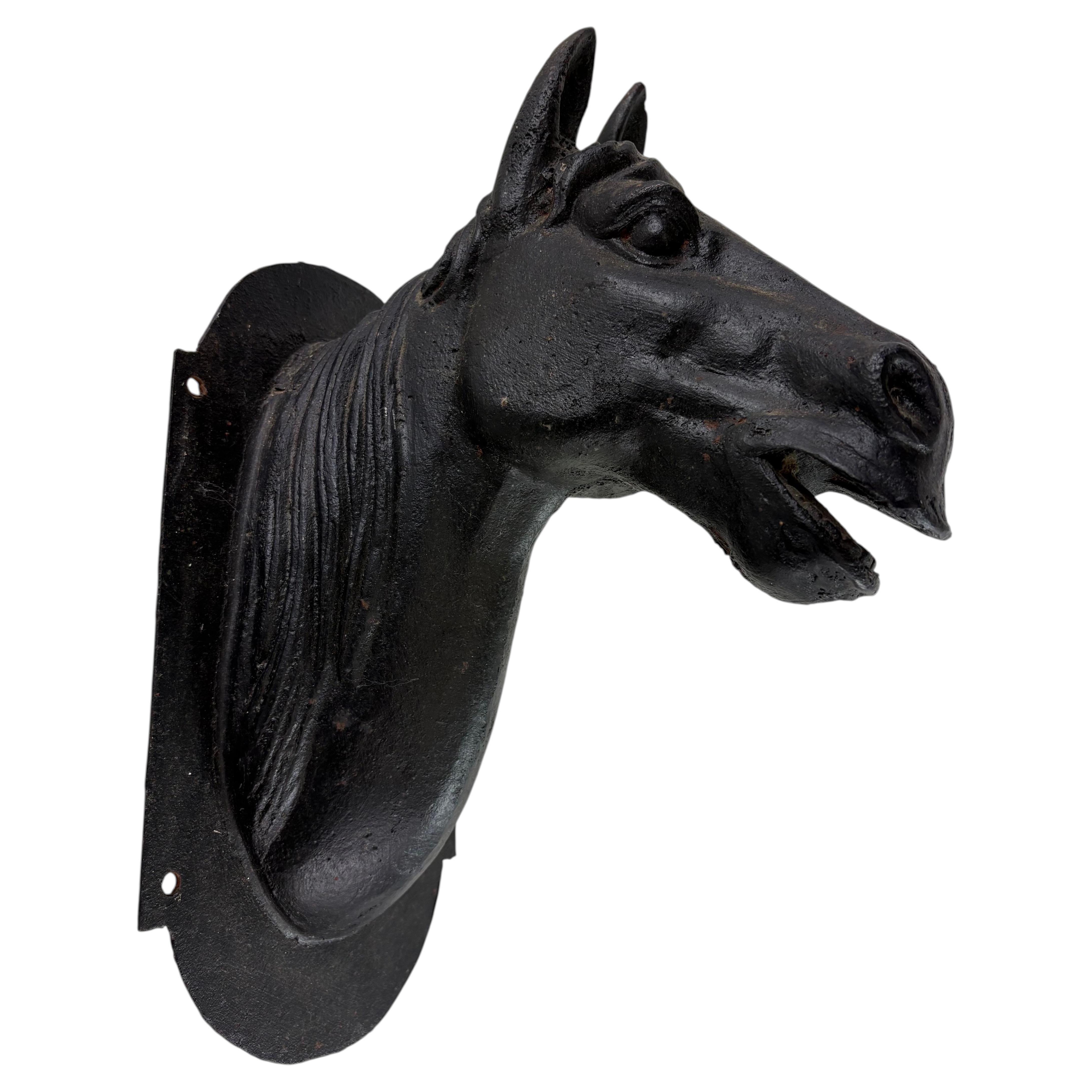 French country cast-iron equestrian wall mount