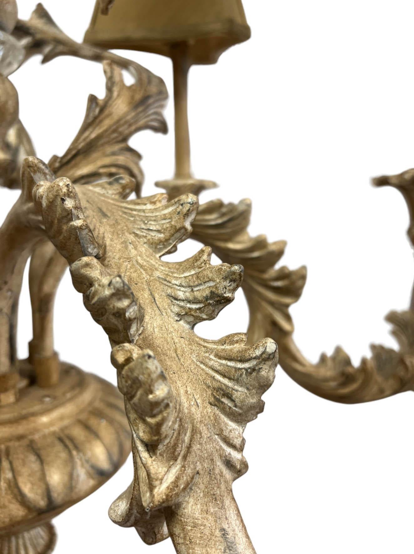 Lustre à 6 bras de style château de campagne française en vente 2