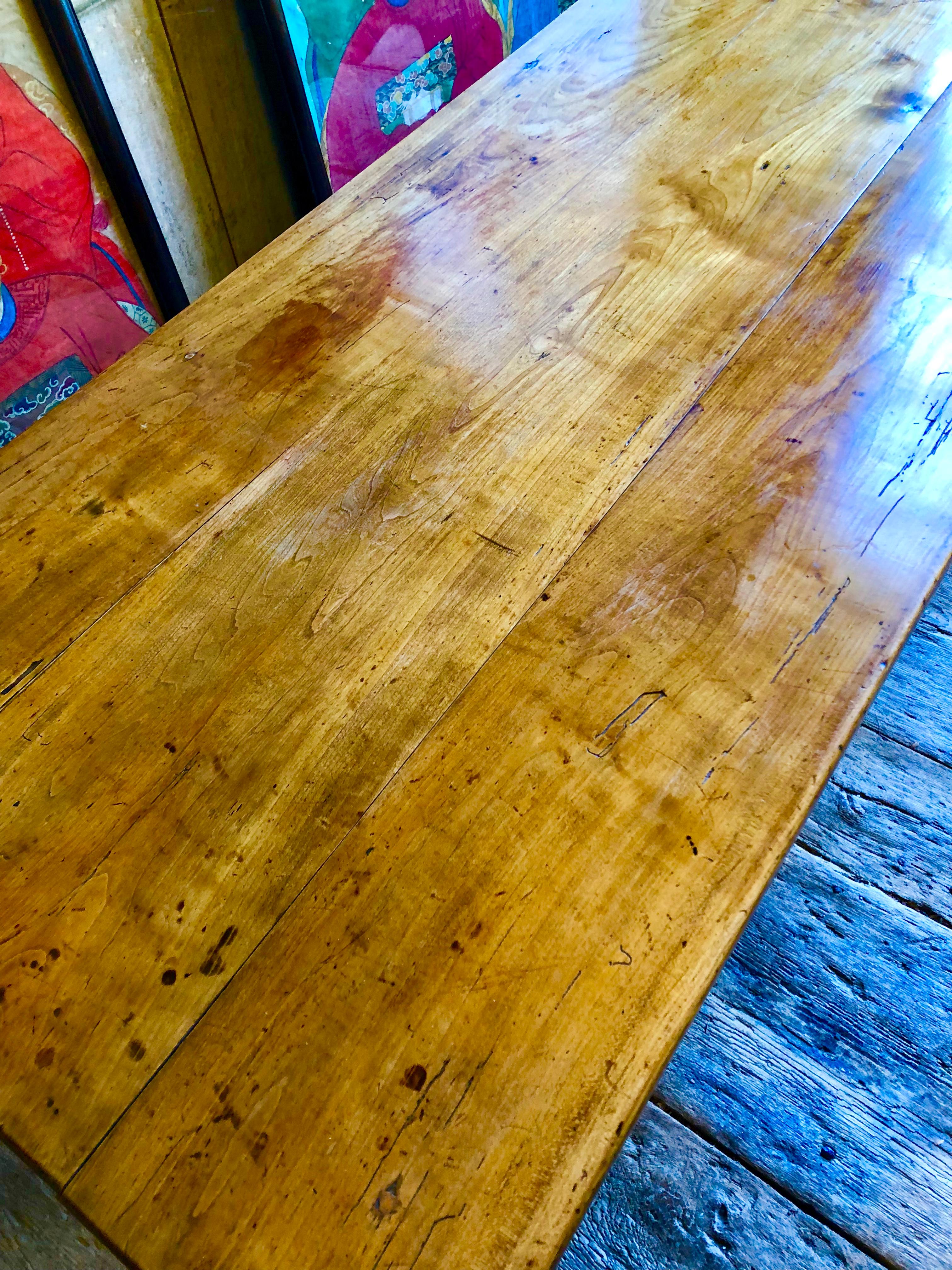 French Country Cherrywood Farm Table, 18th Century 5