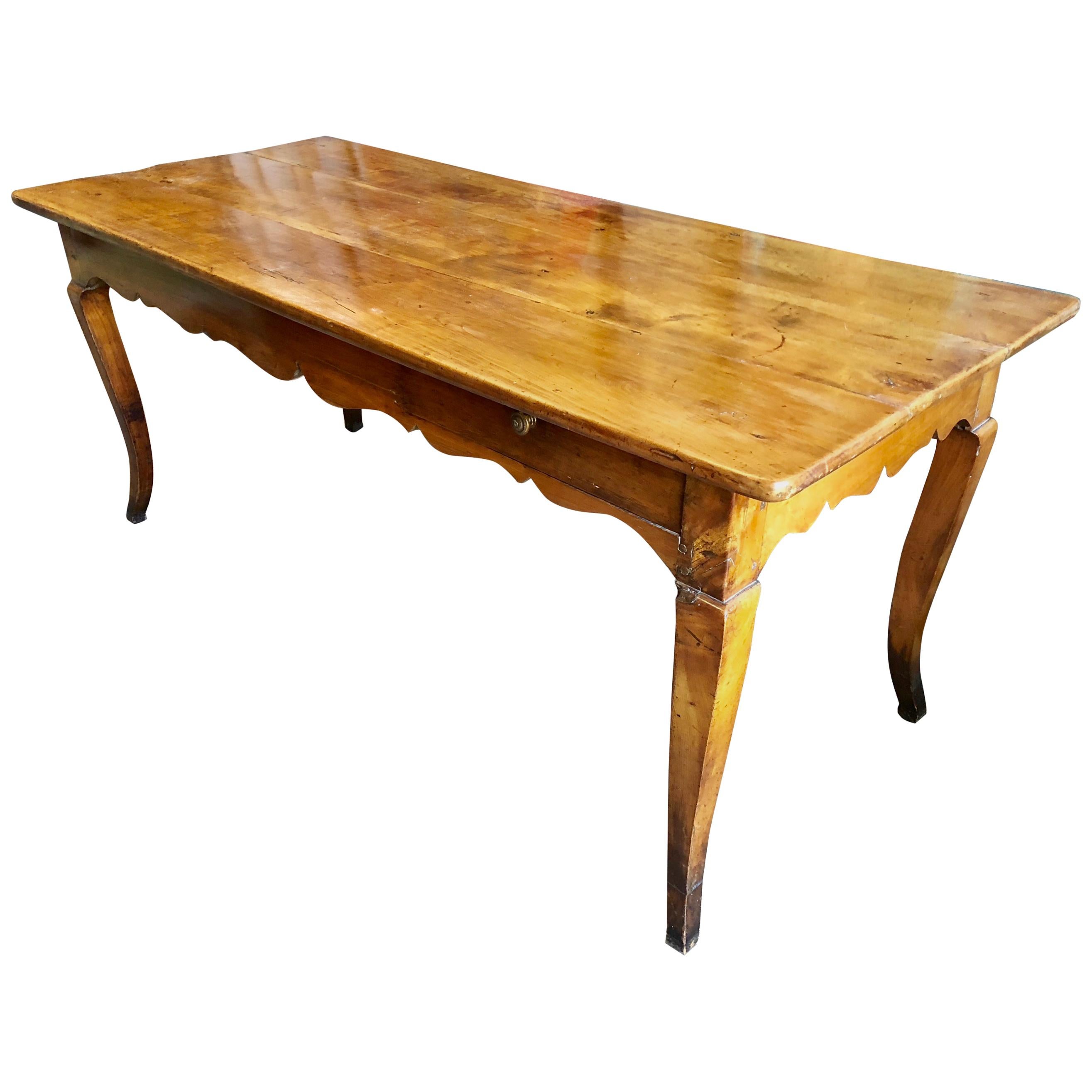French Country Cherrywood Farm Table, 18th Century