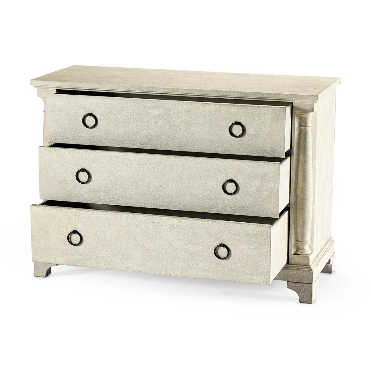 Vietnamese French Country Chest of Drawers, Whitewash For Sale