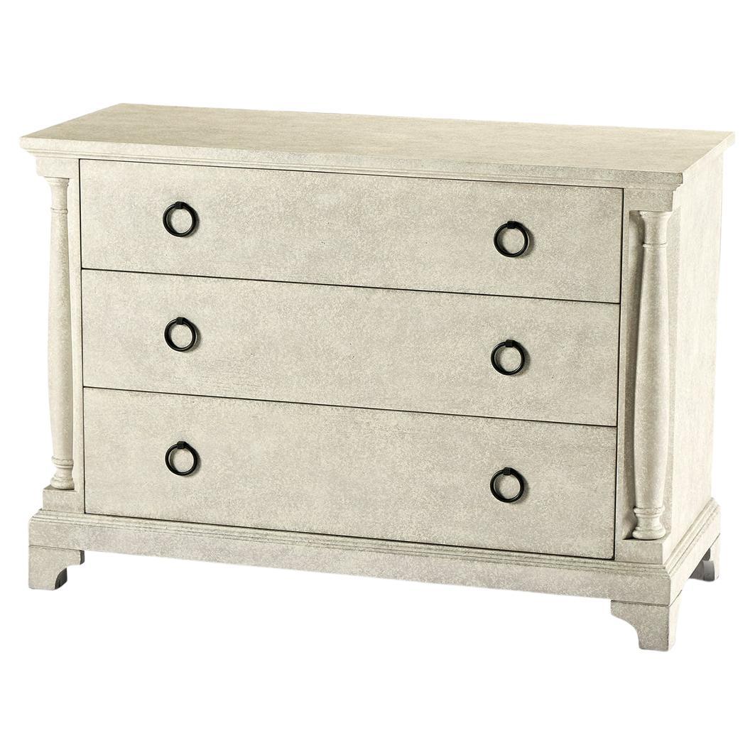 French Country Chest of Drawers, Whitewash For Sale
