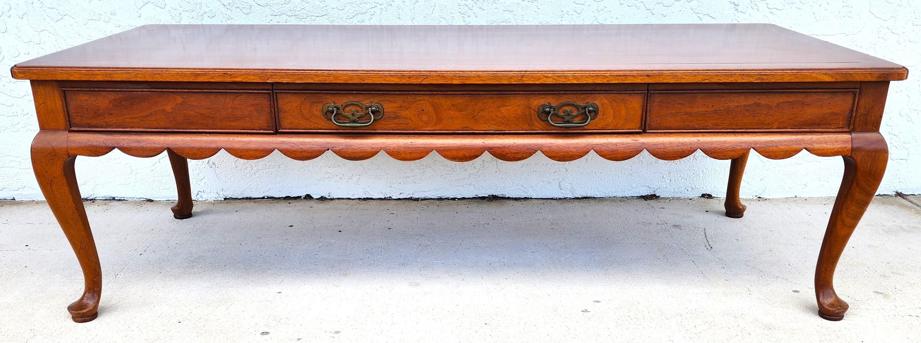 For FULL item description click on CONTINUE READING at the bottom of this page.
Offering One Of Our Recent Palm Beach Estate Fine Furniture Acquisitions Of A
Vintage French Country Coffee Table by HENREDON
With 1 drawer

Approximate Measurements in