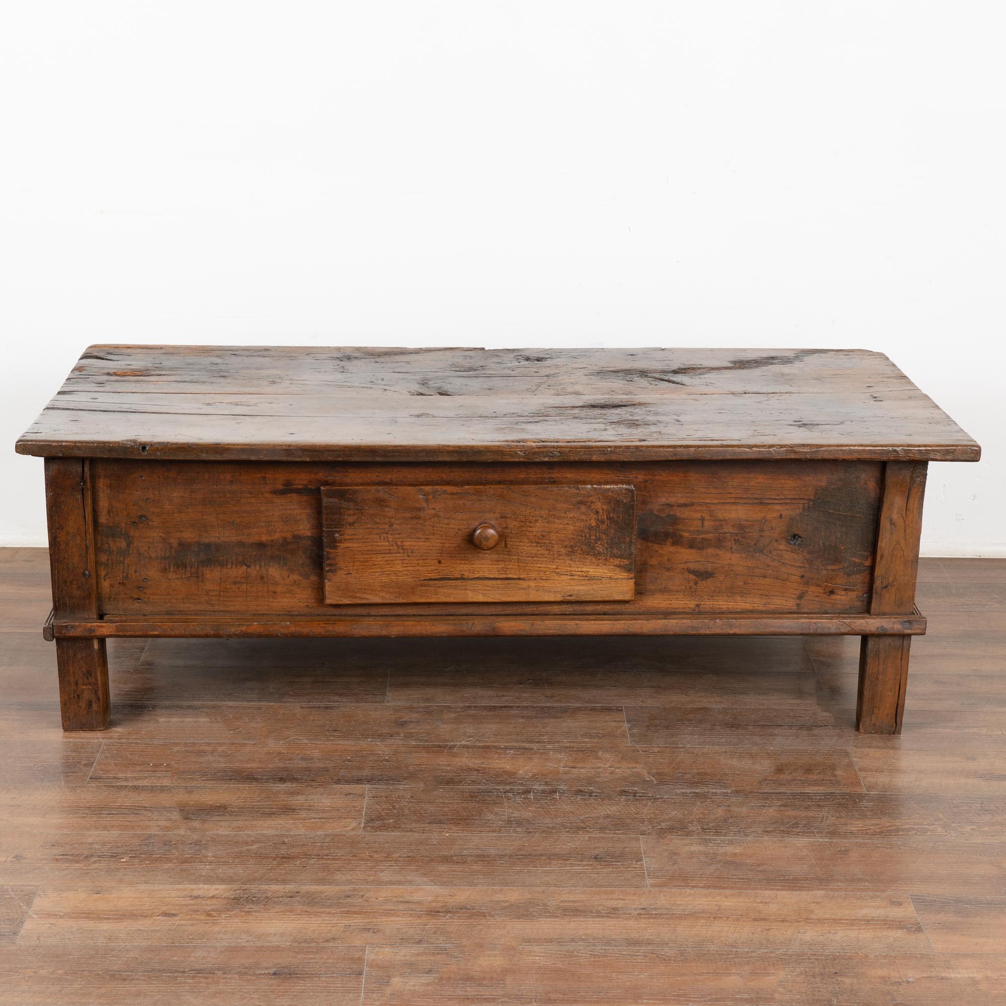19th Century French Country Coffee Table with One Drawer, circa 1820-40