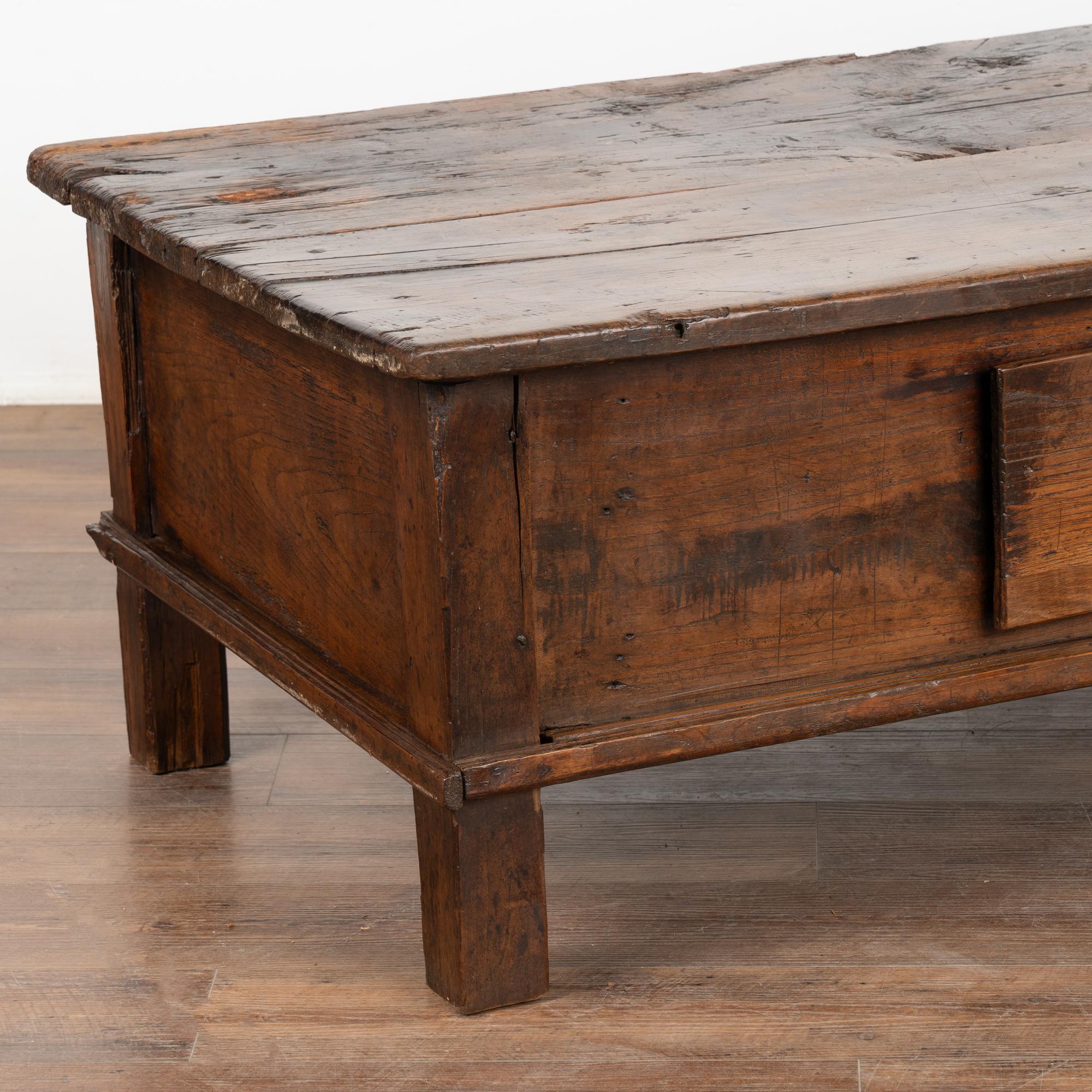 French Country Coffee Table with One Drawer, circa 1820-40 1