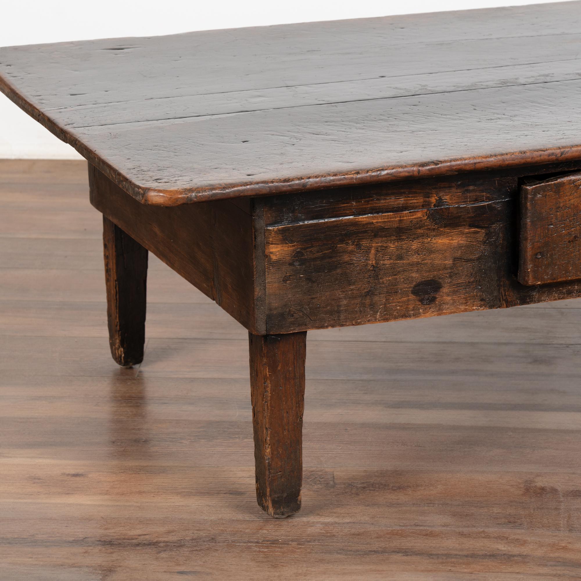 Chestnut French Country Coffee Table With Single Drawer, Circa 1800-40