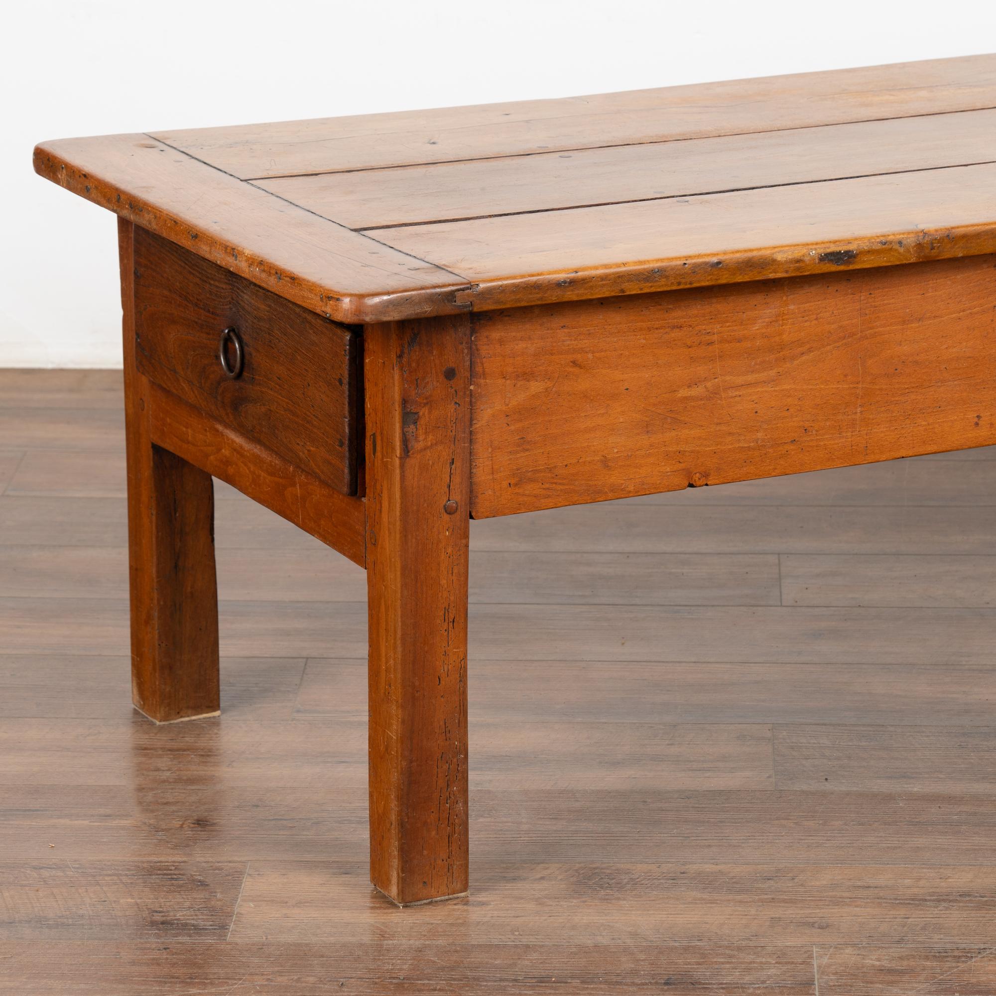19th Century French Country Coffee Table with Two Drawers, circa 1820-40 For Sale