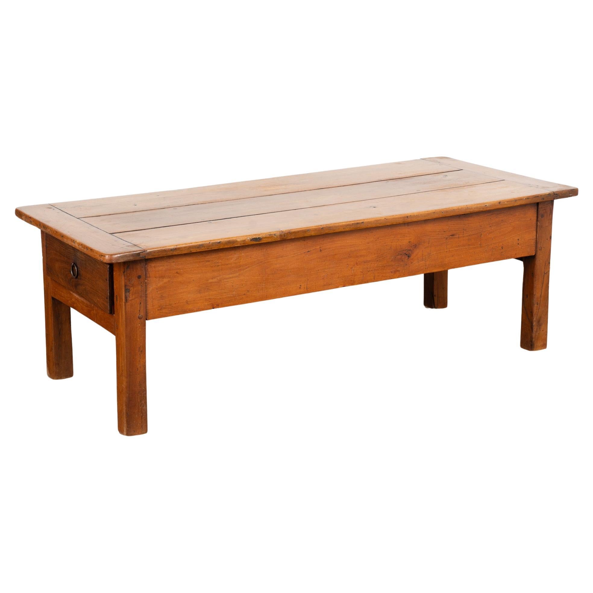 French Country Coffee Table with Two Drawers, circa 1820-40 For Sale