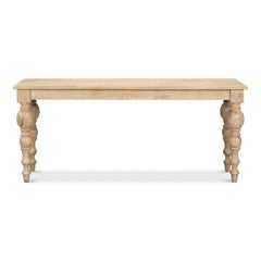 French Country Console Table with Turned Legs