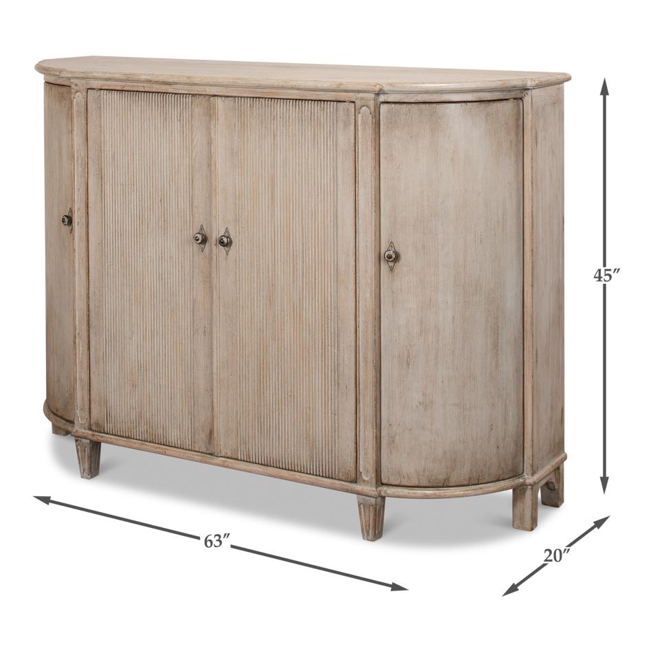 French Country Demilune Cabinet, Stone Grey For Sale 2