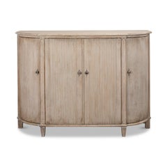 French Country Demilune Cabinet, Stone Grey