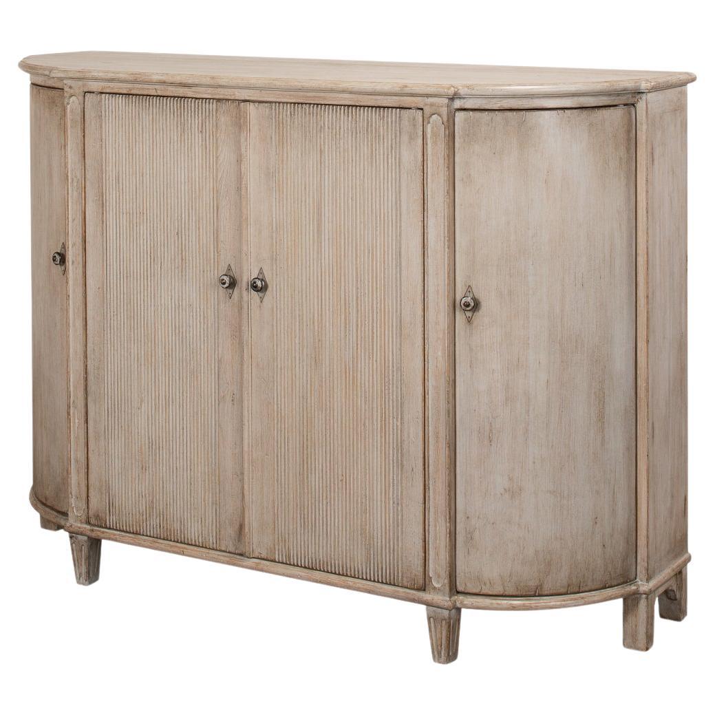 French Country Demilune Cabinet, Stone Grey For Sale