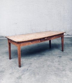 French Country Design Pine Dining Table with drawer, France 1930's